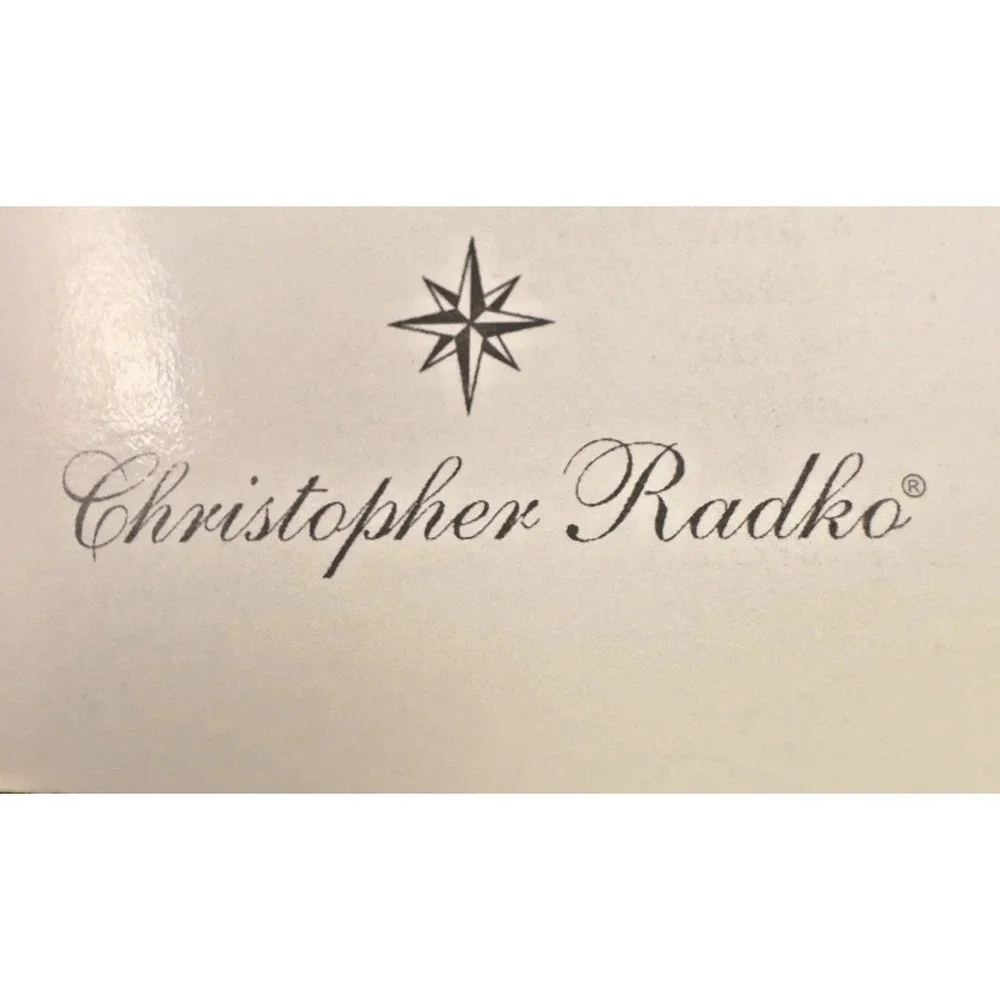 Christopher Radco Christmas‎ Ornament Red  Vintage Shine Sparkle Presents Silver